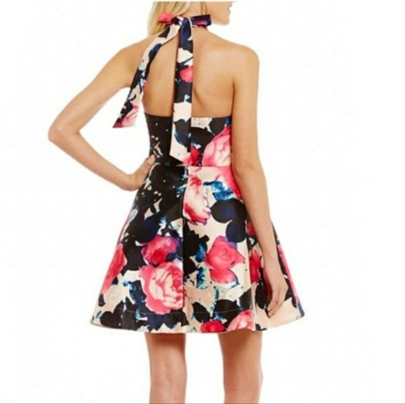B.Darlin Sleeve Less Floral Skater Dress - Picture 3 of 4